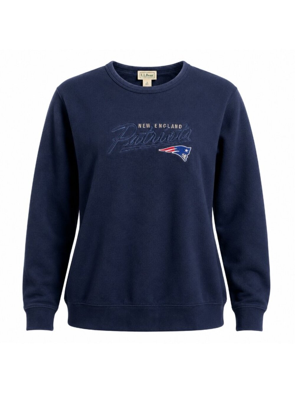 New England Patriots Women’s Medium Navy Blue Crewneck Sweatshirt Embroidered